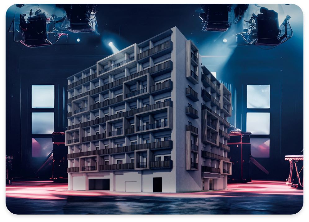 avex traxと共同企画した、アーティストのための楽器演奏が可能な
賃貸マンション 「THE MUSIC COURT(ザ・ミュージックコート)」外観イメージ画像