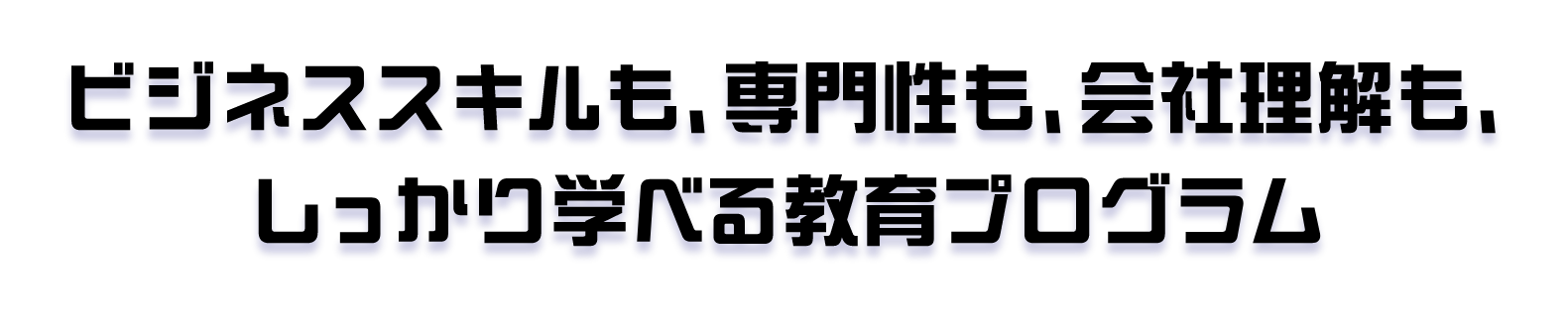 ビジネススキルも、専門性も、会社理解も、しっかり学べる教育プログラム